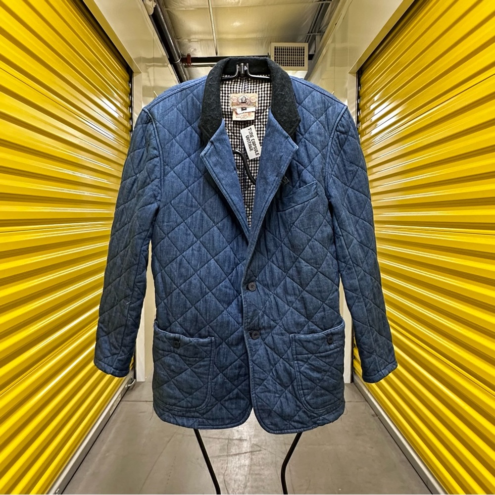 80s Gene Ewing Quilted Denim Blazer